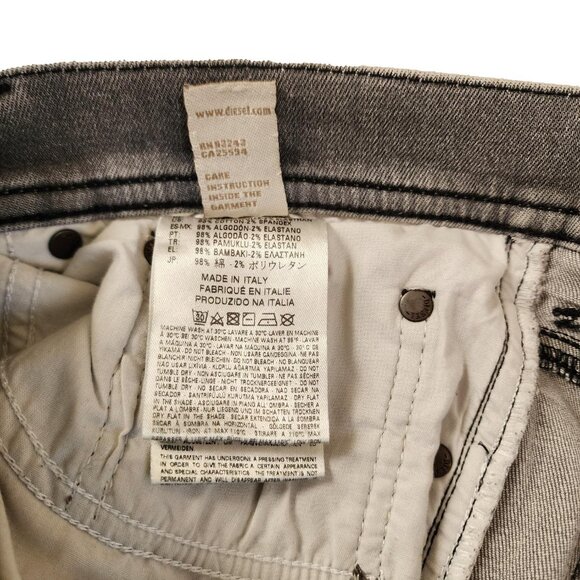 Genuine Pre-washed Grey Denim Diesel Jeans - Grey. Made in Italy. Pre - owned. - Picture 10 of 10